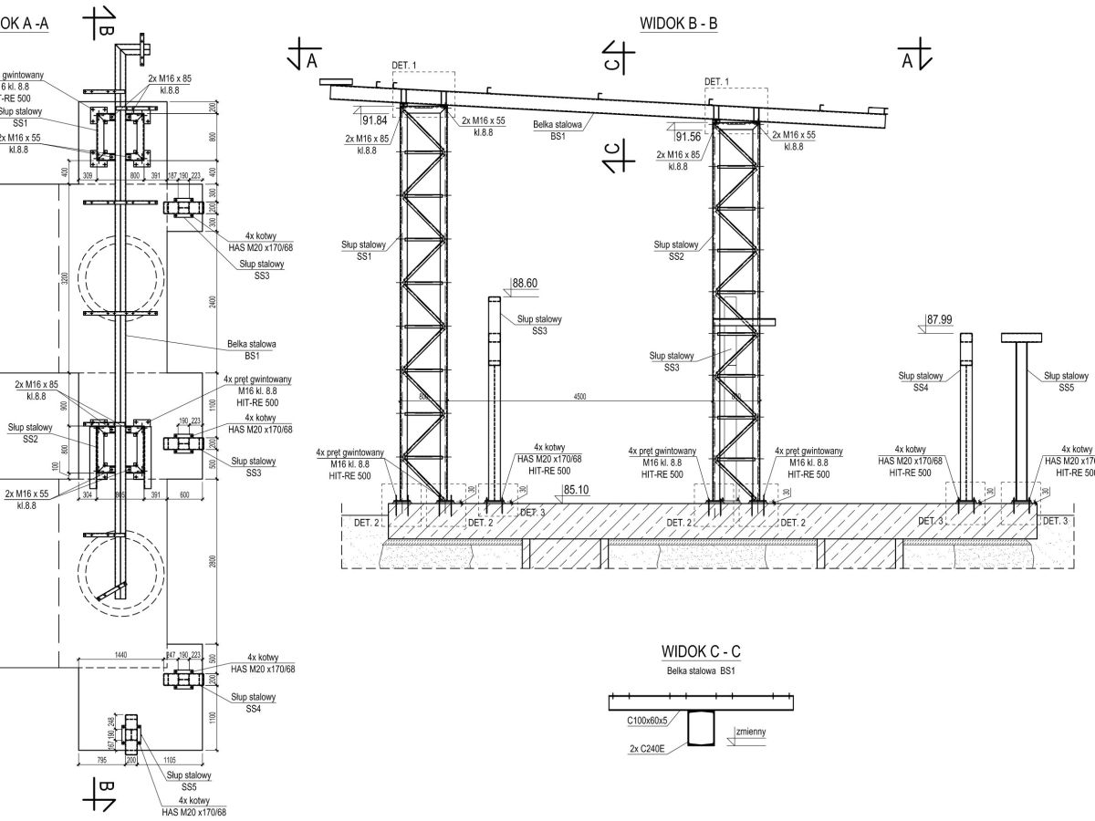 Projekt Konstrukcji Wsporczej Czopuchów Kominowych Agregatów Kogeneracyjnych Oczyszczalni Ścieków „Południe”
