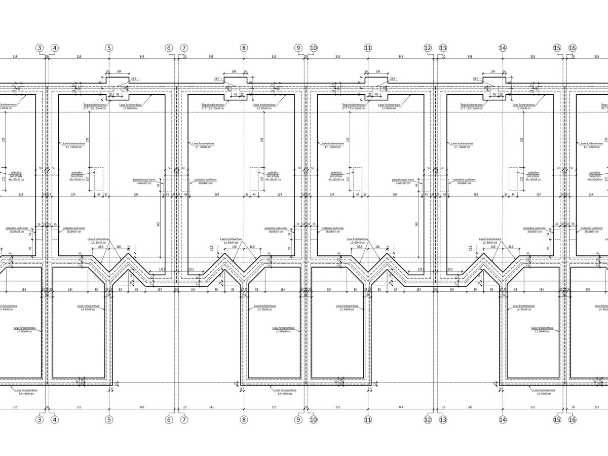 Zespół 4 Budynków Mieszkalnych Jednorodzinnych w Zabudowie Szeregowej (Etap&nbsp;I)